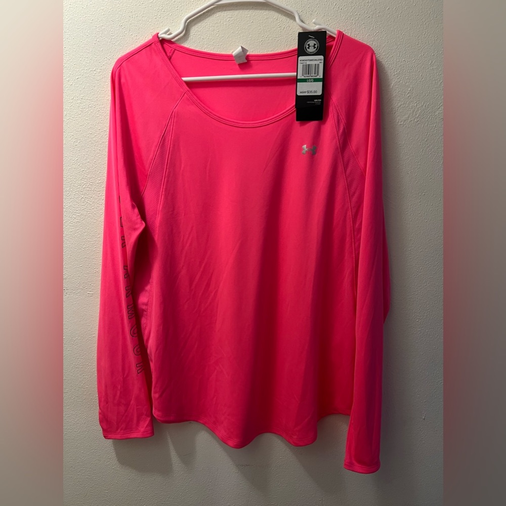 NWT Under Armor Pink Too Size L